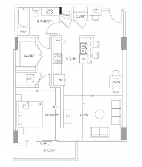 Floorplan at Glass House by Windsor